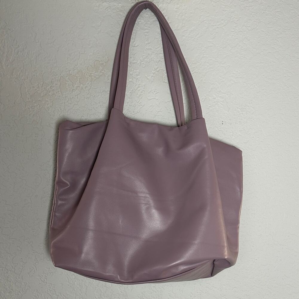 NEW Neiman Marcus Lavender Tote Bag Shoulder 15x12.5” Travel Makeup